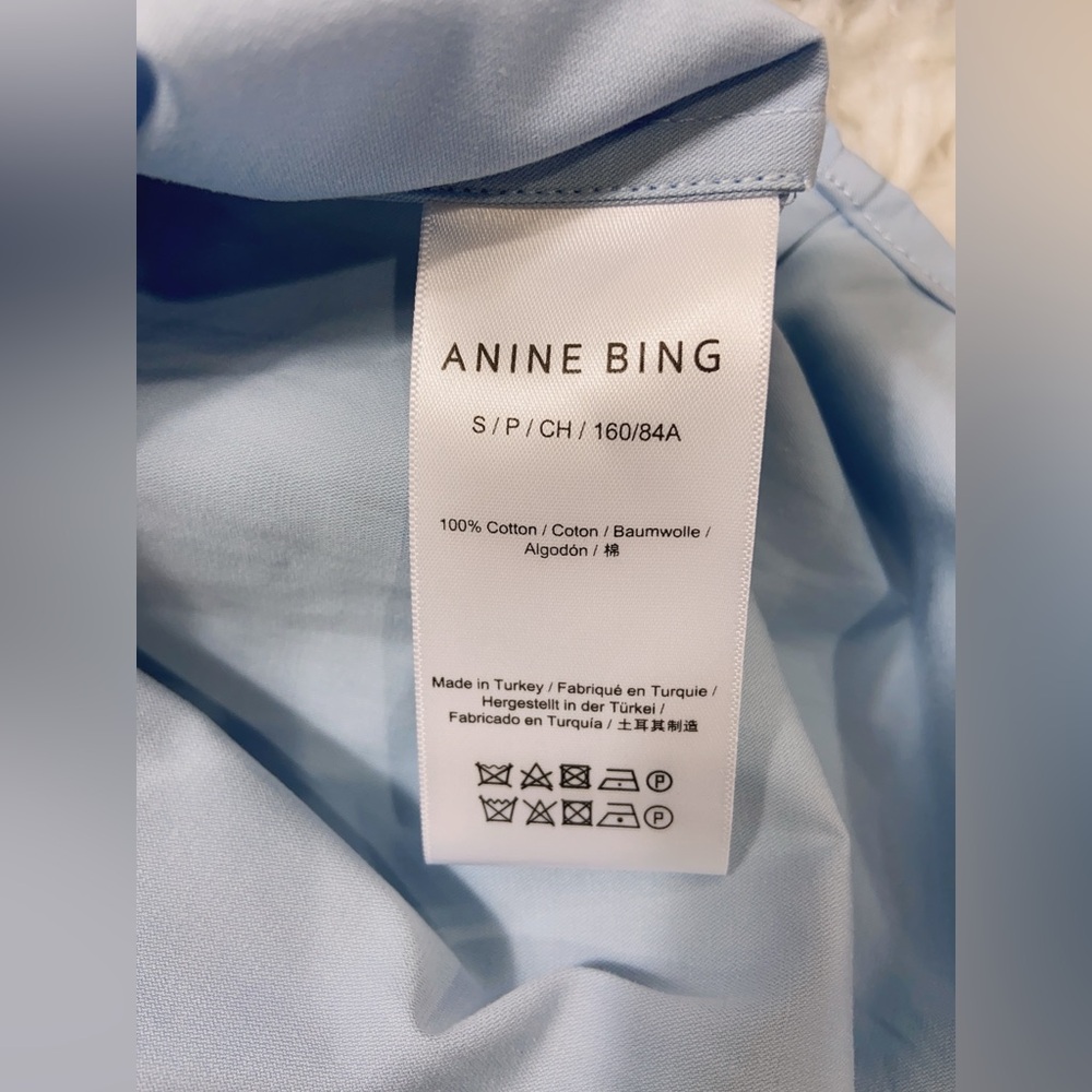 NWT Anine Bing Mika Light Blue Cotton Long-Sleeve Shirt - Picture 15 of 15